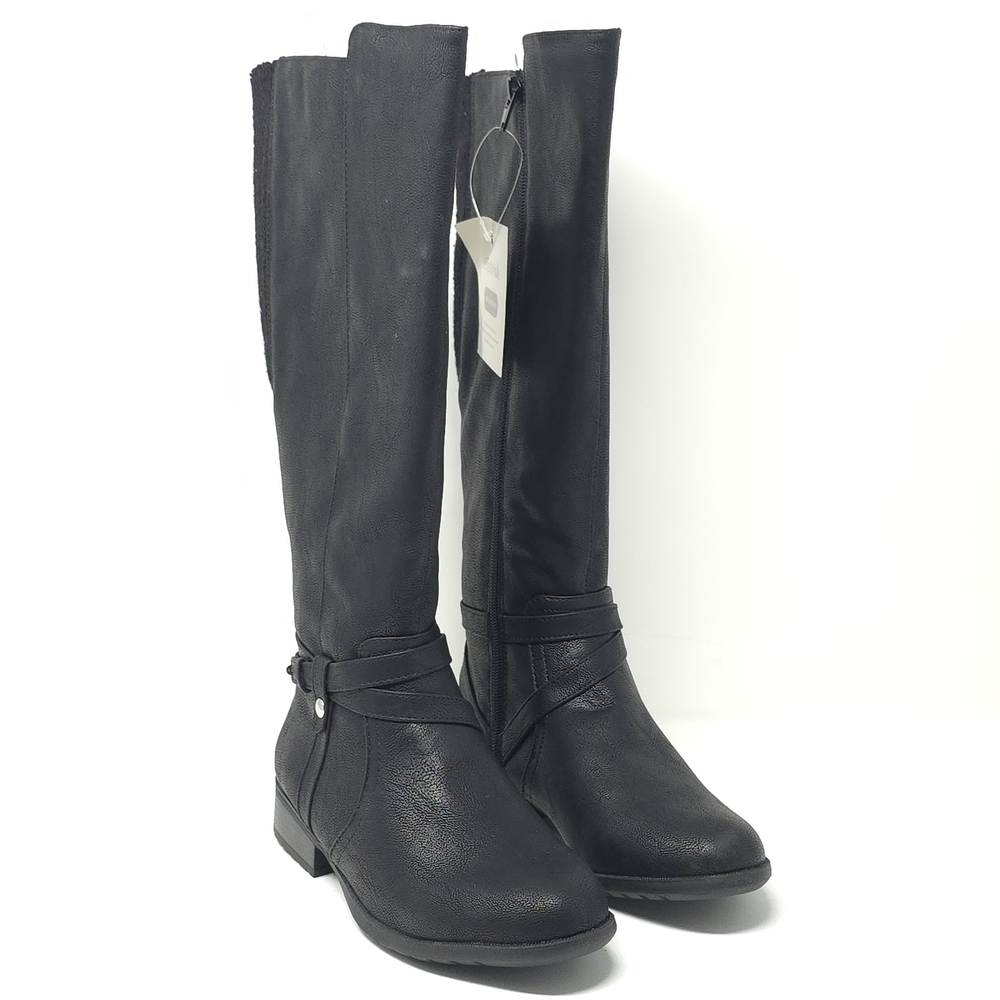 LifeStride Xtrovert Black Wide Calf Riding Boots  Water-Resistant - Picture 2 of 12